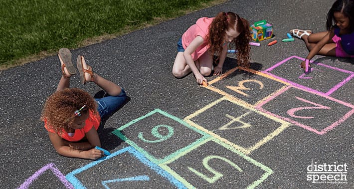 sidewalk chalk for speech therapy training | Washington D.C. & Northern VA